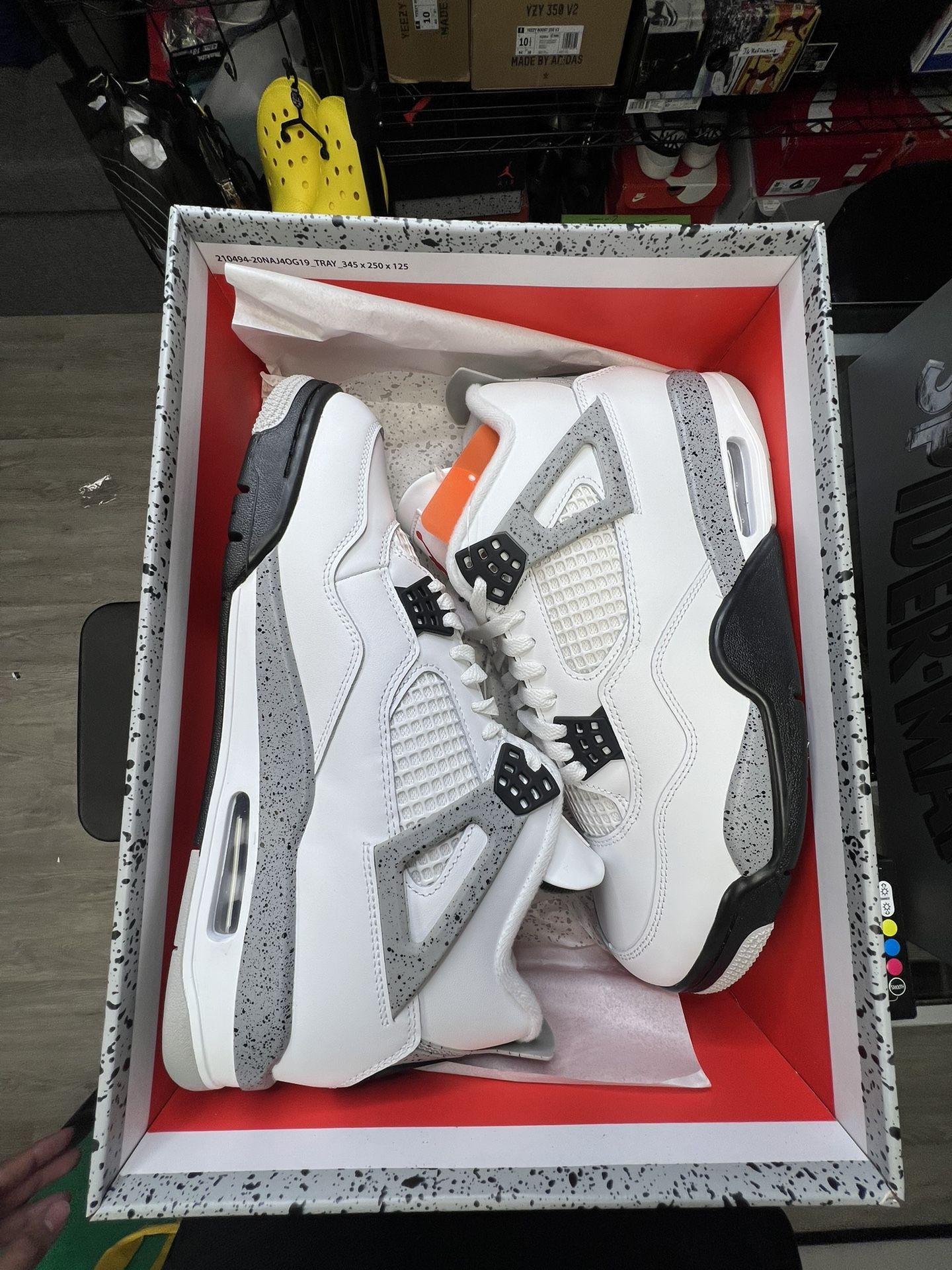 2025 White Cement 4s Size 5y & 10.5 