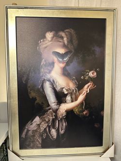 Large portrait of Marie Antoinette with butterfly