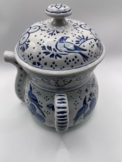 Vintage decorative ceramic tea-pot made in Brazil