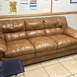 Brown Leather Sofa 7 Feet By 4 Feet Height Is 3 Feet