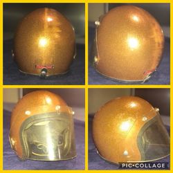 Gold Vintage Sterling Cougar Motorcycle Helmet