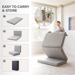 New Sealed Tri Fold Mattress, 4 inch - In Box