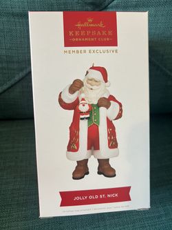 Hallmark Ornament, 50th anniversary keepsake“Jolly Old St Nick” member exclusive