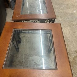 Coffee Table And One End Table  Metal And Wood