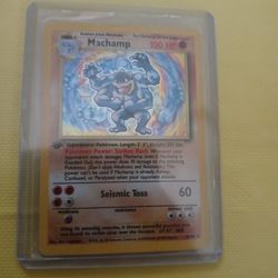 1995 Holographic Base Set First Edition Machamp Pokemon Cards 