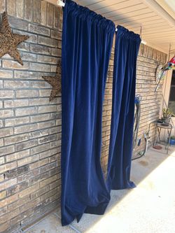 Beautiful Royal Blue Velvet Curtains; 4 panels 41” x 84”