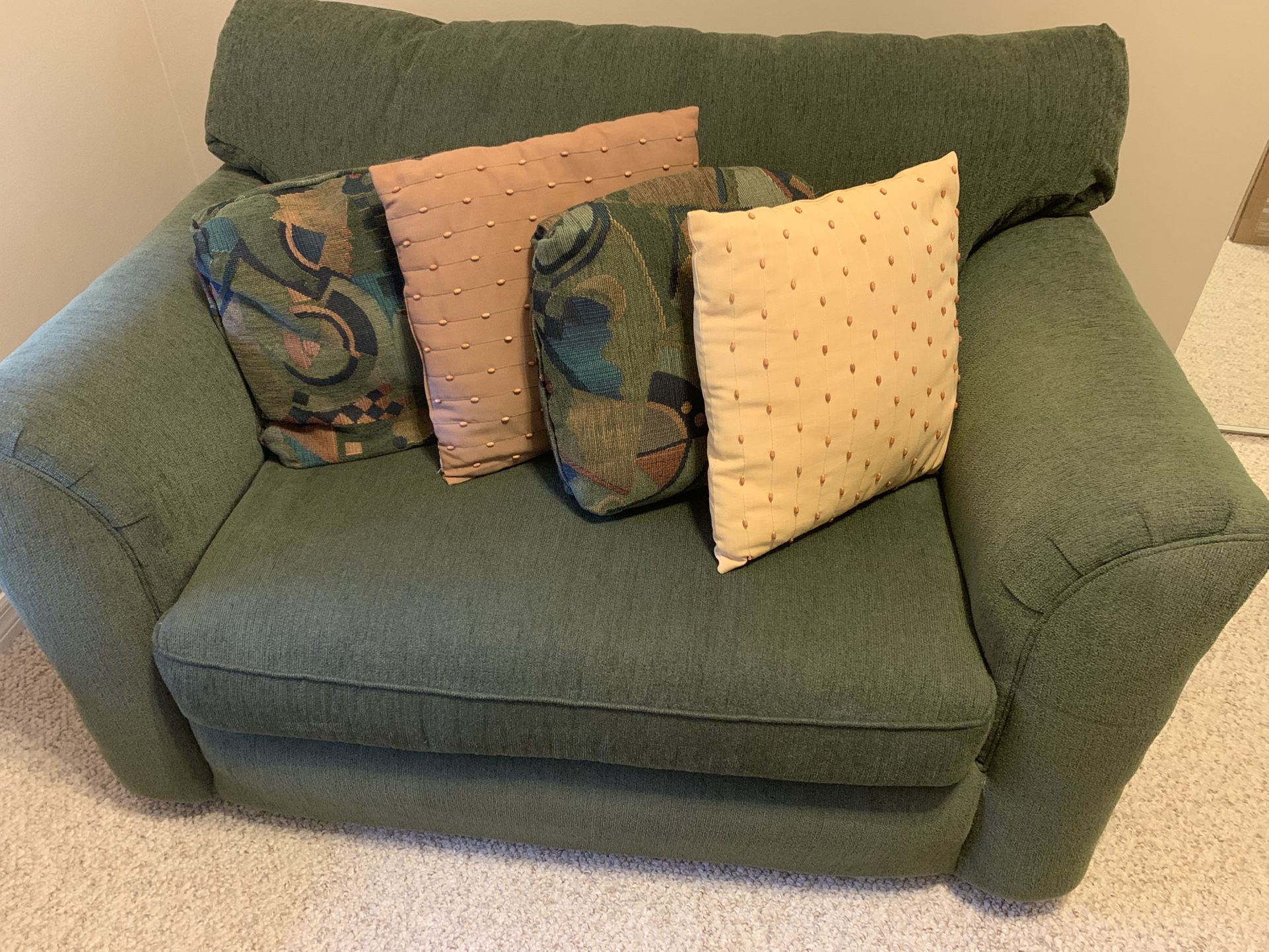 Green Sleeper Sofa With Cushions