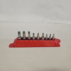 Snap On 9pc  1/4" & 3/ 8" Drive Torx Bit Heavy Duty Removal Socket Set 816092-12