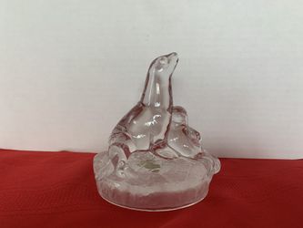 Oneida 24% Lead Crystal Seal and pup Wildlife Capri Collection Figurine Italy