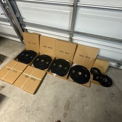 Full Olympic Bumper Plate Set 45/35/25/10/5/2.5  (BRAND NEW IN BOXES)  