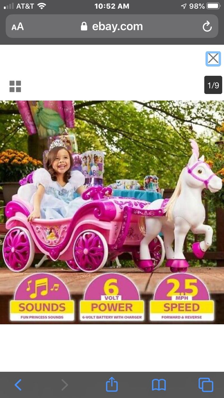 Disney Princess Royal Horse and Carriage Girls 6V Ride-On Toy by Huffy