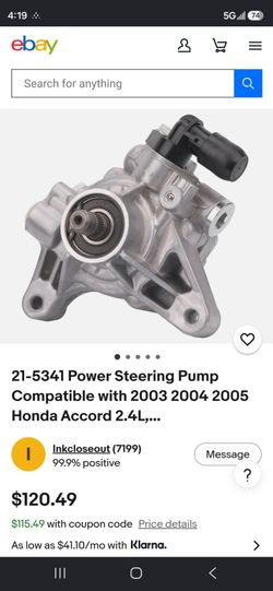 21-5341 Power Steering Pump Compatible with 2003 2004 2005 Honda Accord 2.4