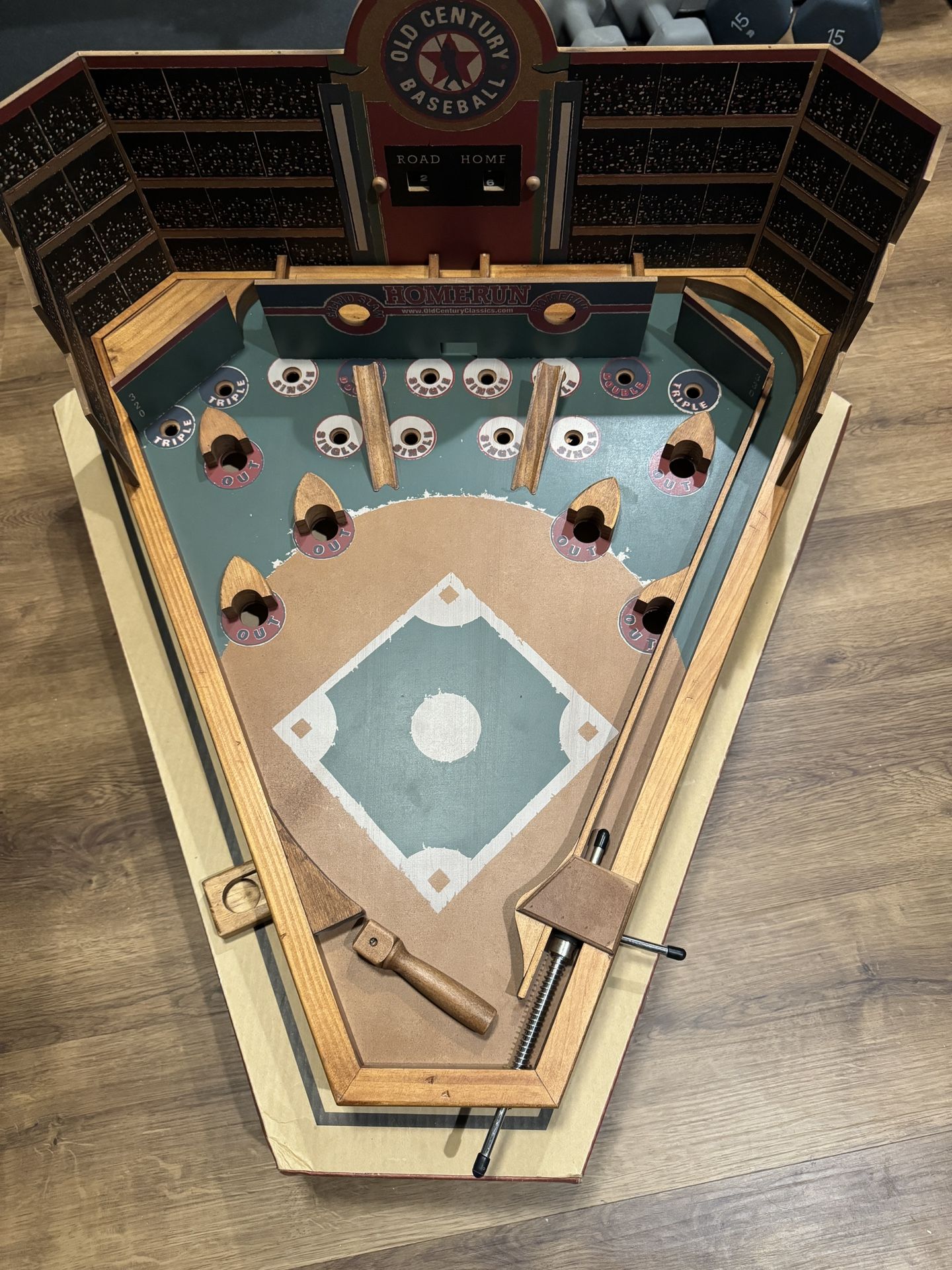 Old Century Baseball Large Wooden Pinball Game