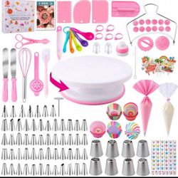 Cake Decorating Supplies Kit Tools 356pcs, Baking Accessories With Cake Turntable, Pastry Piping Bag, Piping Icing Tips For Beginners