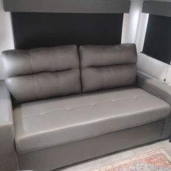 Grey faux leather rv couch bed