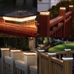6-Pack 4x4 Solar Post Cap Lights – 40 LED Fence Deck Lights, 3 Modes – Outdoor Waterproof