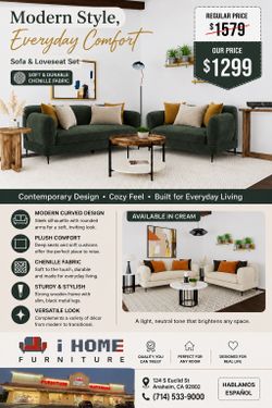 Beautiful modern sofa  and love seat