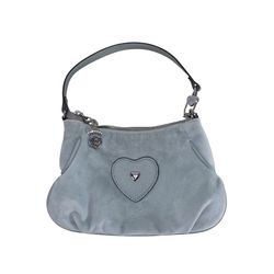 Juicy Couture Sage Queen Couture Wristlet Bag Purse Silver Hardware Heart Desing