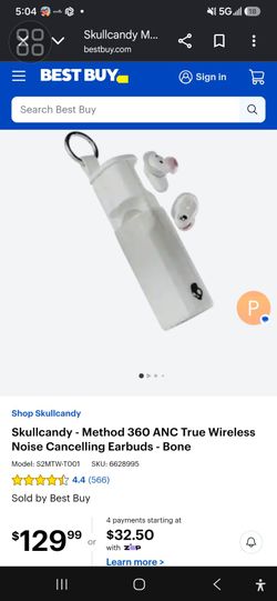 Skullcandy Method 360 ANC Wireless Earbuds – Bone