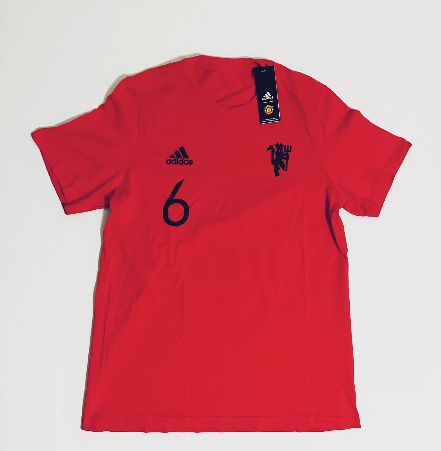 Paul Pogba Manchester United adidas Name & Number Amplifier Red T-Shirt Size L