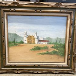 Original Painting Of A Mission Church