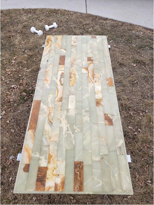 Mid Century Onyx Or Marble Rectangular Coffee Table