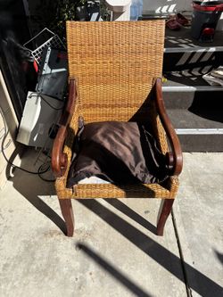 Rattan Chair w/ Pillow Cushion 
