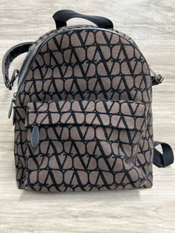Valentino Garavani Toile Iconographe Leather Trim Backpack Authentic (PO1025127)