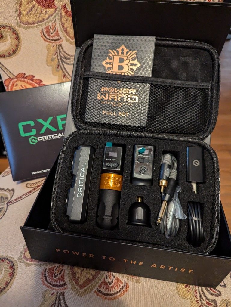 Bishop Power Wand Tattoo Machine shader Liner Packer with wireless foot peddle