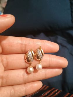 14 k Gold Sea Salt Pearl Earrings