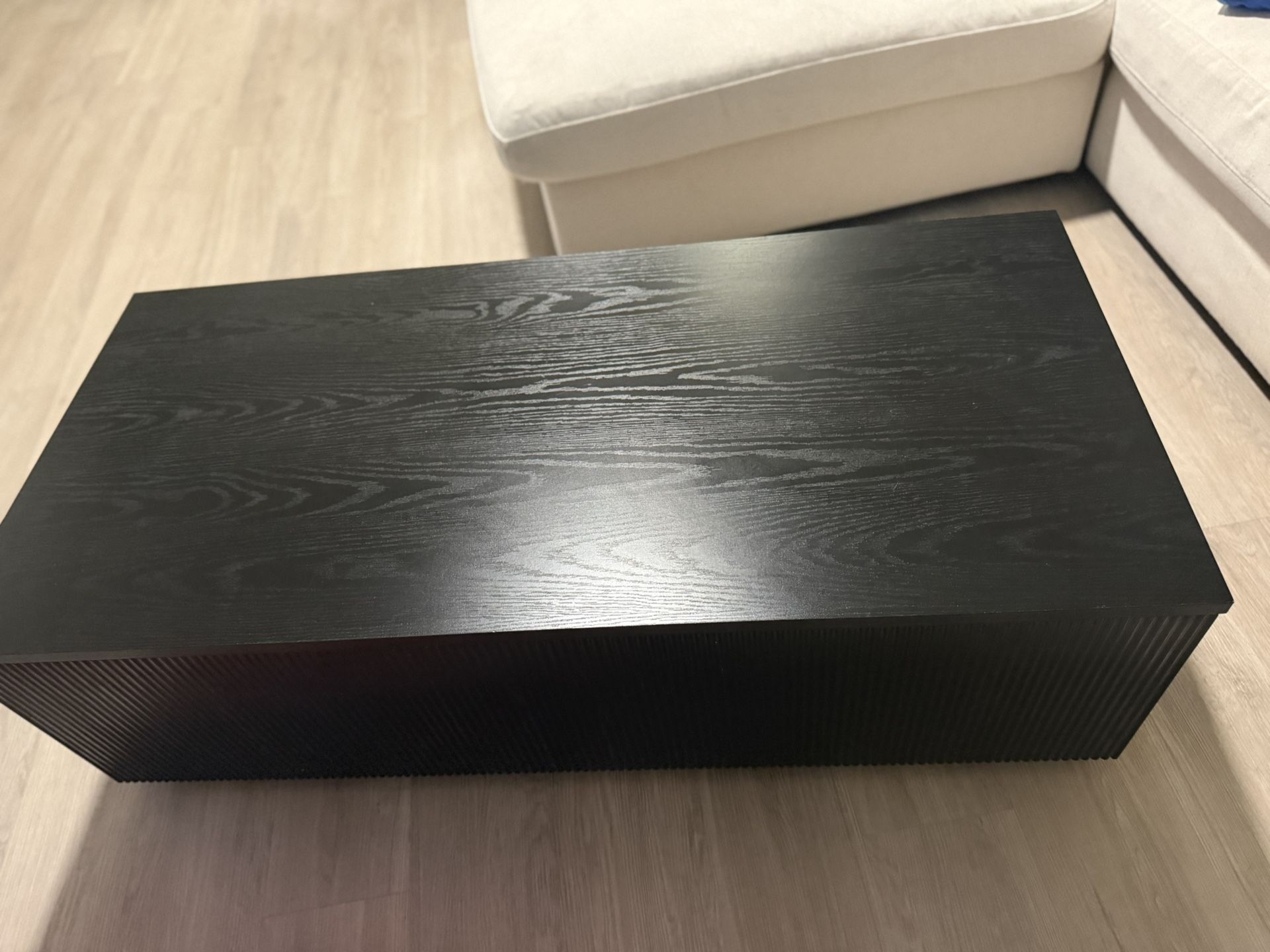 47.5in Black Wooden Coffee Table