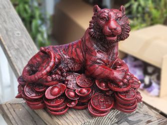Red Resin Tiger Feng Shui FigurineRed Resin Tiger Feng Shui Figurine