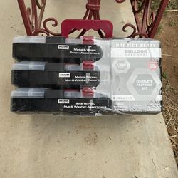 Completely New Still In Plastic Bulldog Hardware 1,300 Pieces Organizers 