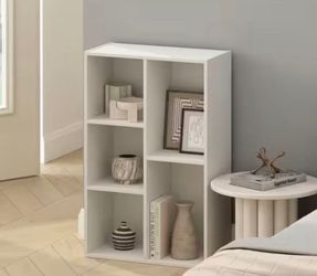 OPEN BOX NEW Furinno Reed 31.5 in. Tall White Wood 5-Cube Bookcase