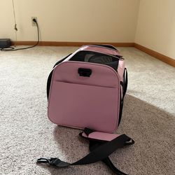 Henkelion Pet Carrier for Small Medium Cats Dogs Puppies up to 15 Lbs, TSA Airline Approved, Soft Sided, Collapsible Travel - Pink