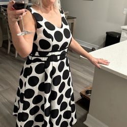 Party Dress. Polka Dot Black And White Dress Excellent Condition 