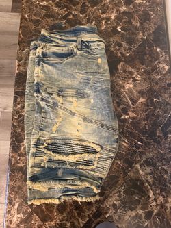 Distressed Denim Jean Shorts