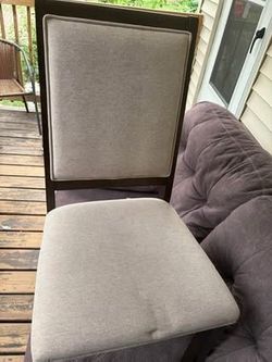 4- Amish Handcrafted Raven Upholstered Dining Chair with Wood Frame