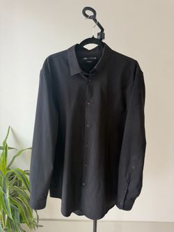 Zara Black Button-Up Dress Shirt