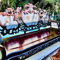 Antique Chinese Marble Rosewood Living Room Set / Very Good Conditions / Delivery Is available With Fee $250 Within Los Angeles Area 