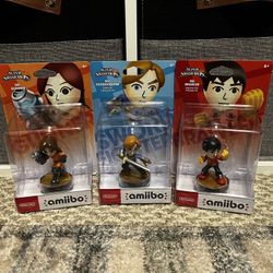 Brand New Amiibo Mii Brawler SwordFighter Gunner For Super Smash Bros 