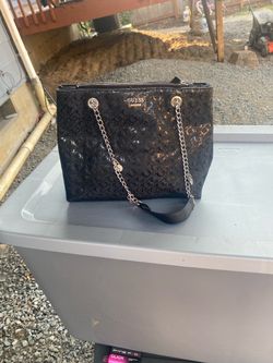 Guess Black Monogram Tote Bag
