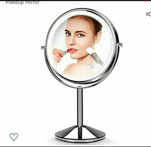 Makeup Mirror with Light,10X Magnification Makeup Mirror, Vanity Mirror,Double Sided Dimmable Cosmetic Mirror with Touch Control 360°Rotation