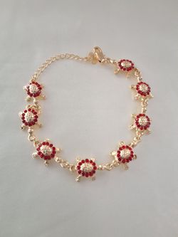Gold-plated Red Turtle Bracelet