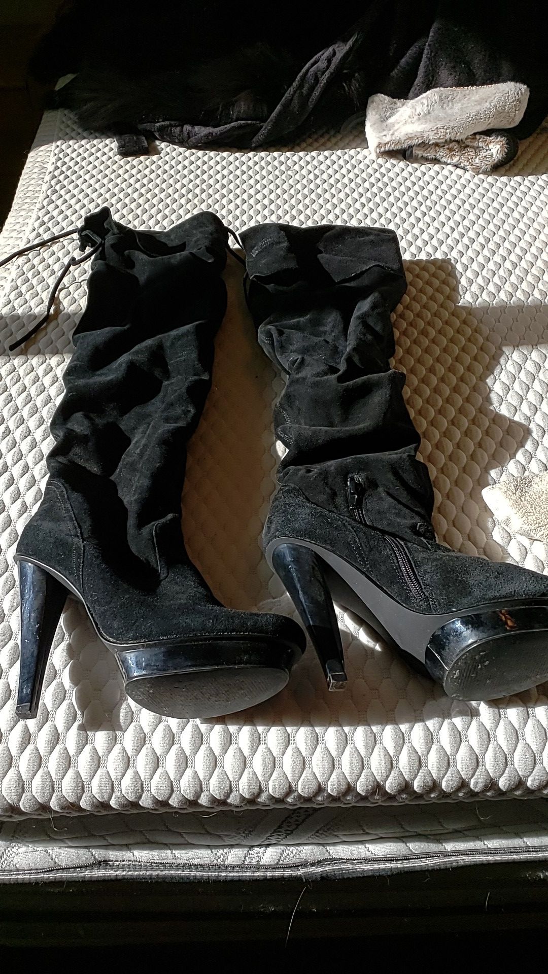 Thigh high real suede boots size 9