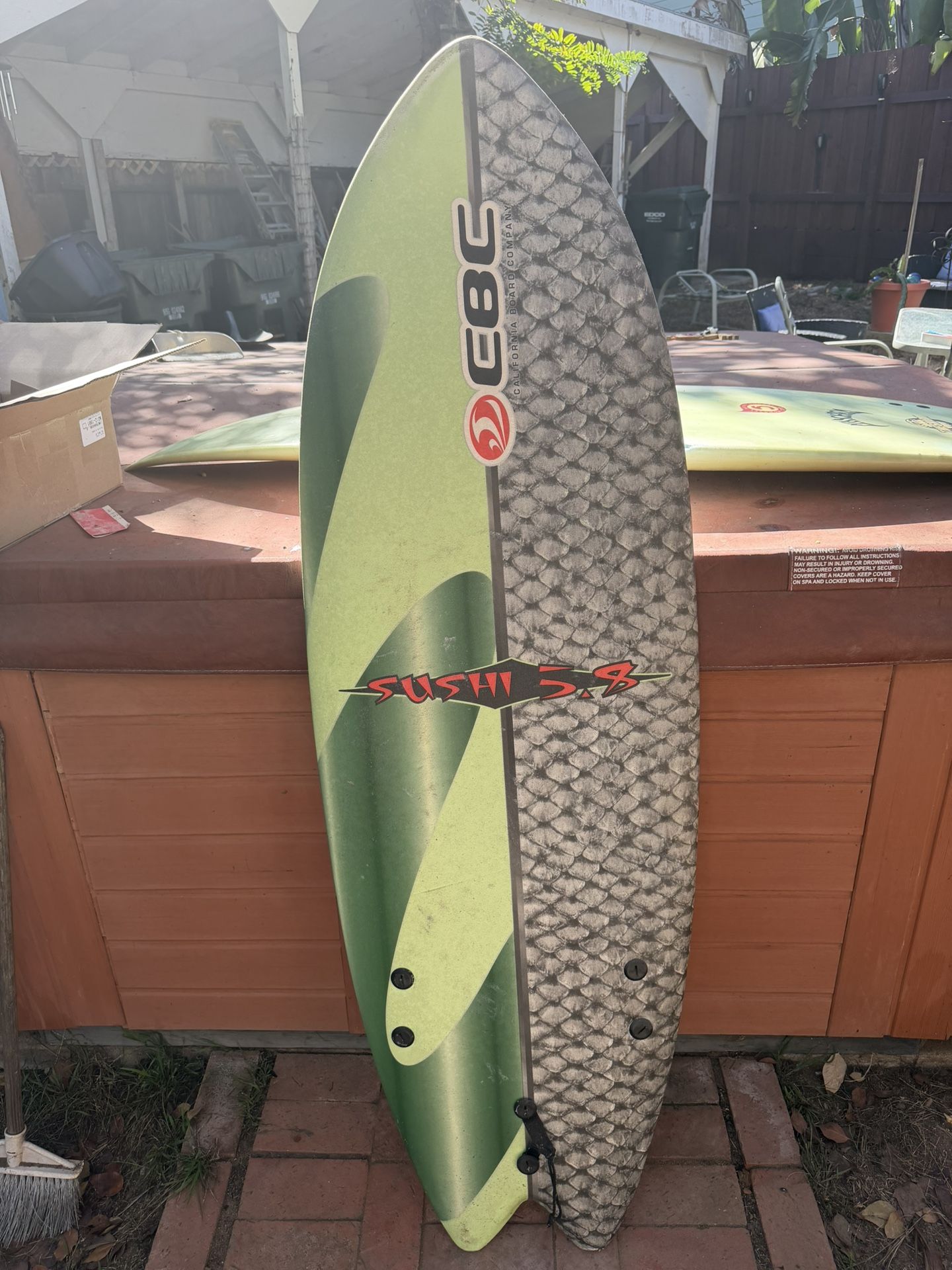 5’8 Sushi Soft Top Surfboard 