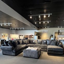 Grey 4PC Chaise Sectional Couch