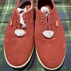 Burgundy Vans Old Skool suede trainers Menssize 6 womens size 7.5