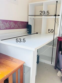 White Computer Desk with Hutch