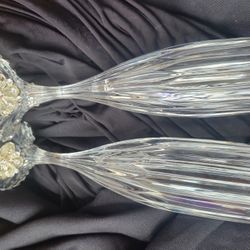 2 Crystal Champagne Flutes